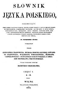 strona tytułowa Słownika wileńskiego